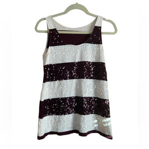 LOFT STRIPED SEQUIN TANK
